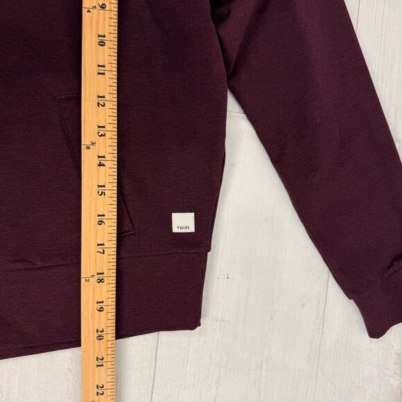 NEW Vuori Cropped Performance Full Zip‎ Hoodie Women XL Burgundy Soft Athleisure - Picture 14 of 16